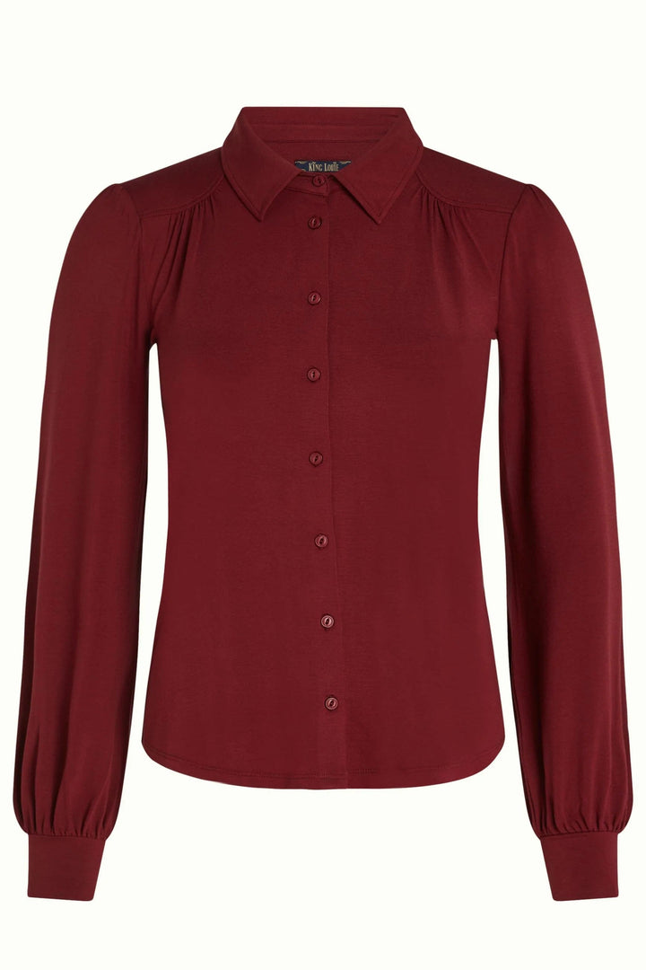 King Louie Topper Carina viskose light bluse - burgunder