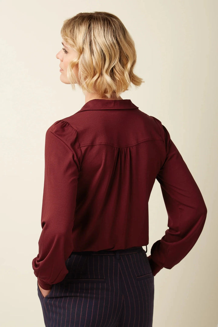 King Louie Topper Carina viskose light bluse - mørk rød