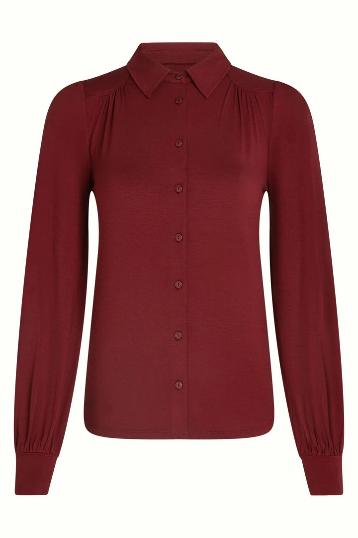 King Louie Topper Carina viskose light bluse - mørk rød