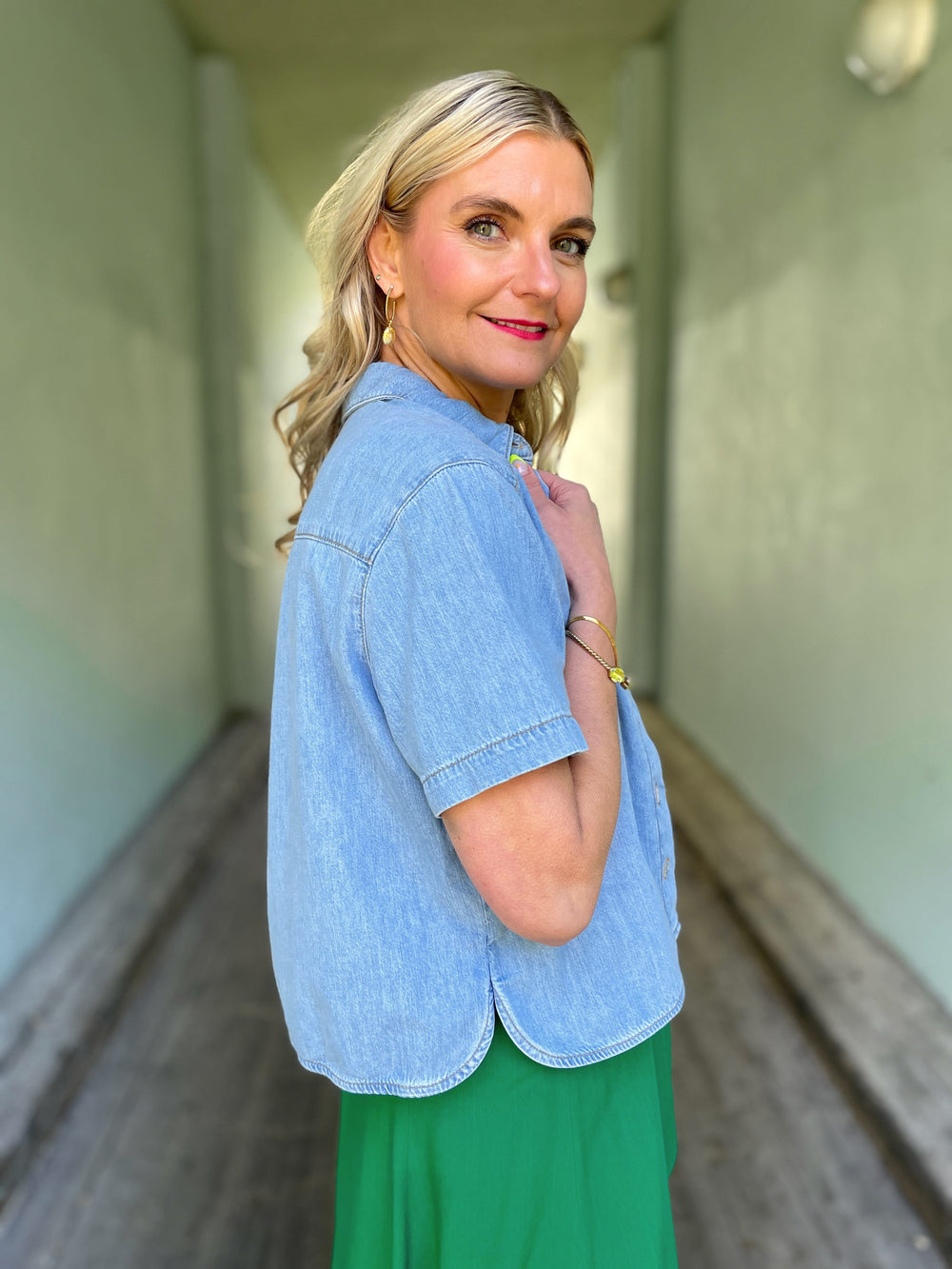 King Louie Topper Evelina Festa Denim bluse