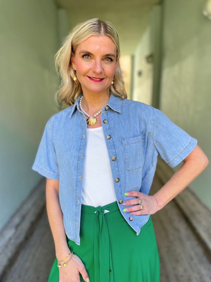 King Louie Topper Evelina Festa Denim bluse