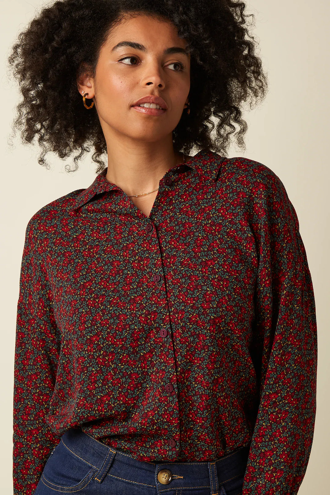 King Louie Topper Fee Juniper bluse - grape red