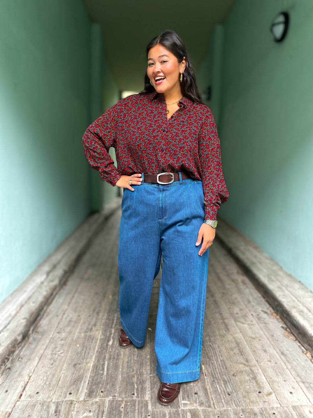 King Louie Topper Fee Juniper bluse - grape red