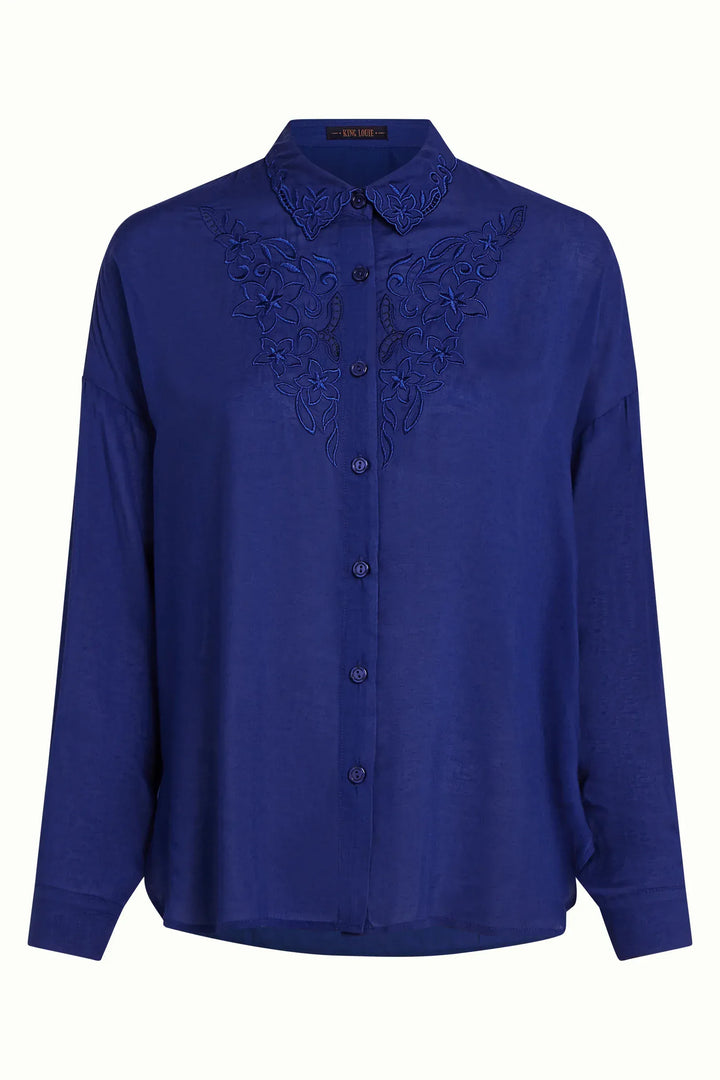 King Louie Topper Fee Rhodes bluse - bluing