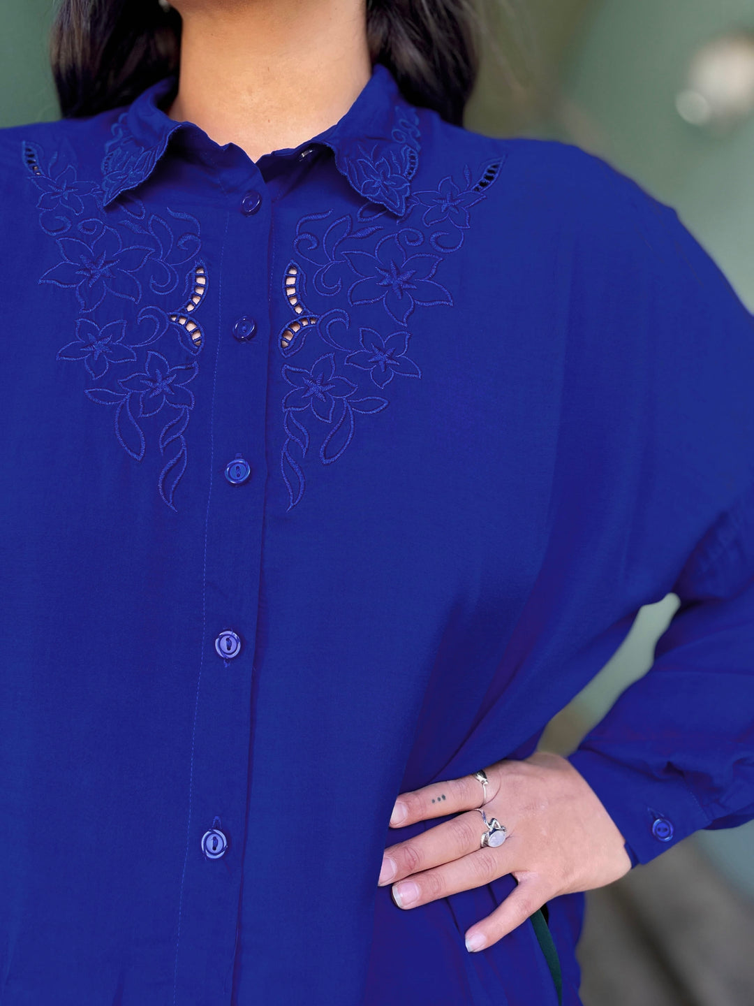 King Louie Topper Fee Rhodes bluse - bluing