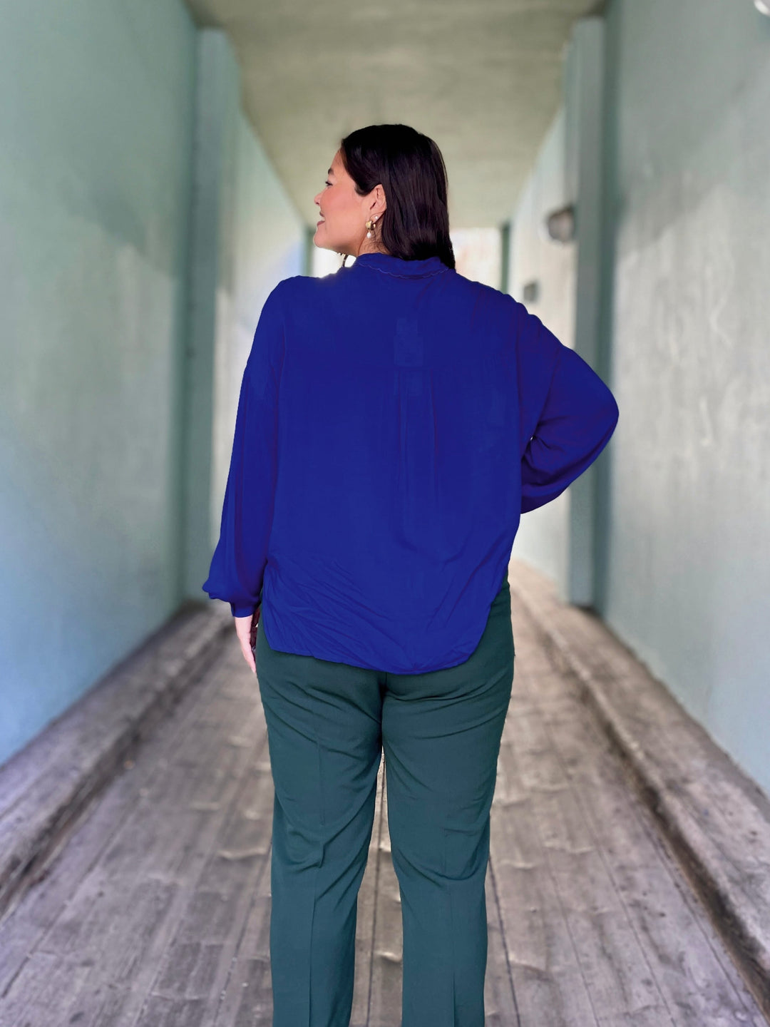 King Louie Topper Fee Rhodes bluse - bluing