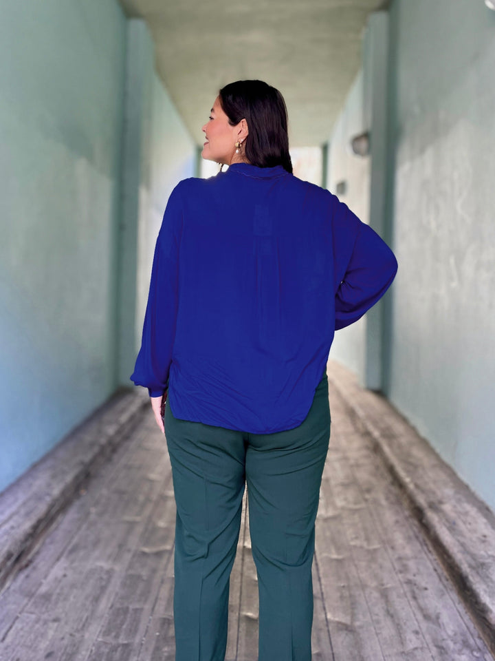 King Louie Topper Fee Rhodes bluse - bluing