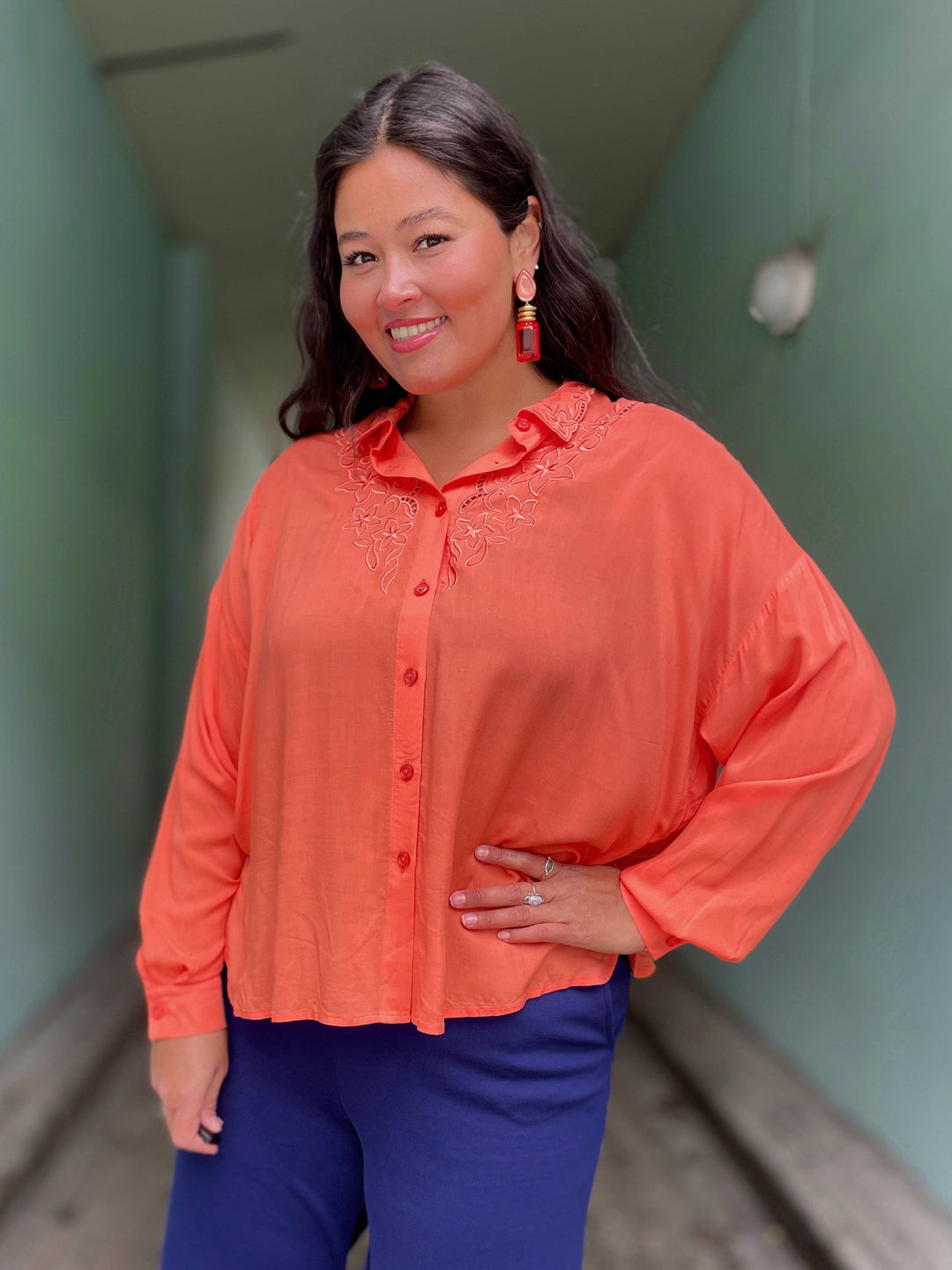 King Louie Topper Fee Rhodes bluse - popsicle orange