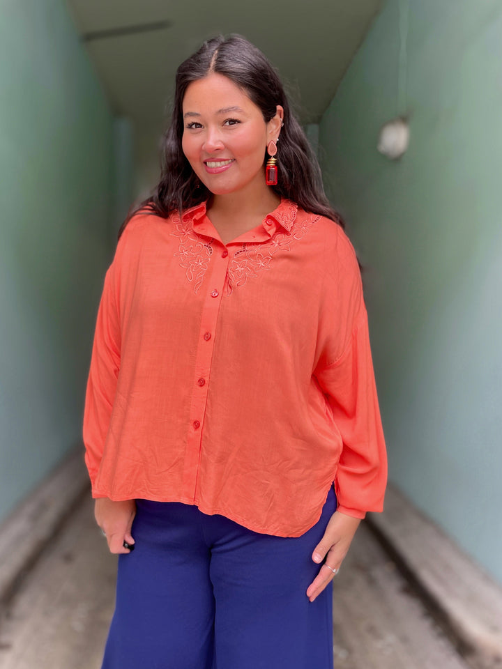 King Louie Topper Fee Rhodes bluse - popsicle orange