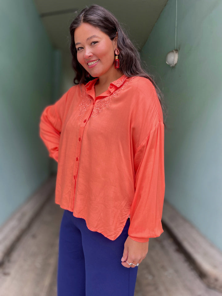 King Louie Topper Fee Rhodes bluse - popsicle orange