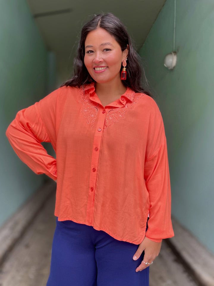 King Louie Topper Fee Rhodes bluse - popsicle orange