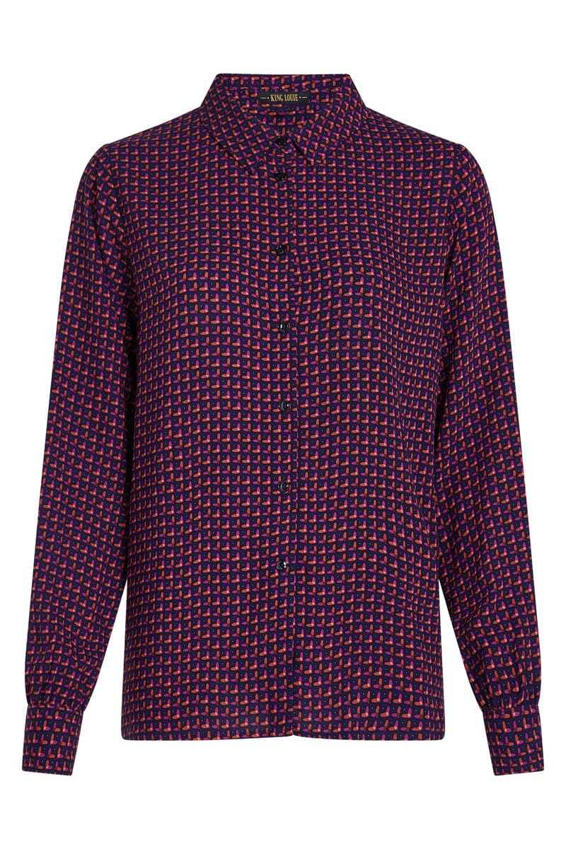 King Louie Topper Maisie Chartre bluse - evening blue