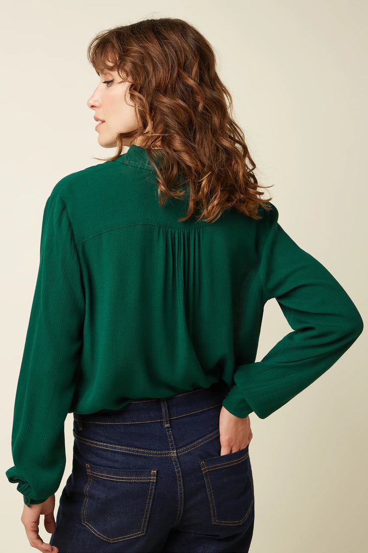 King Louie Topper Maisie Noble bluse - botanical green