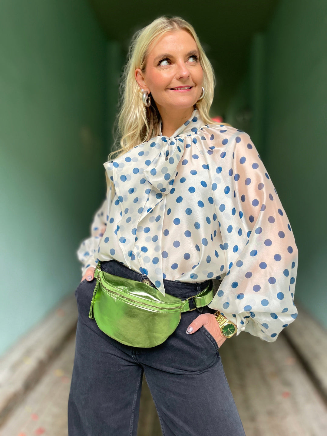 King Louie vesker Shine crossbody bag - sparkle green