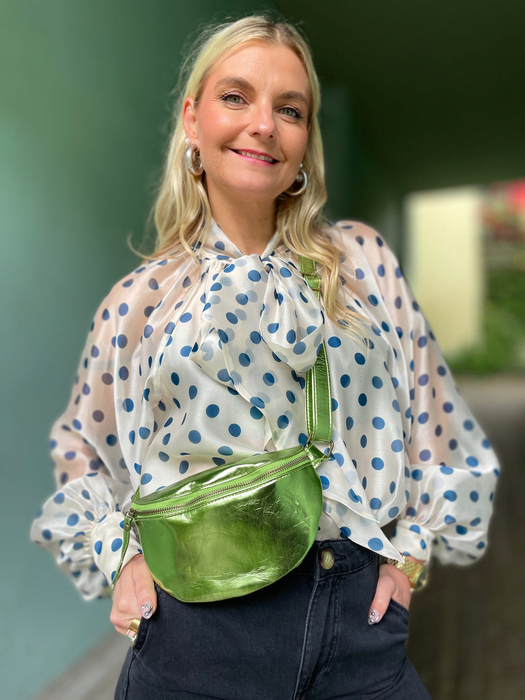 King Louie vesker Shine crossbody bag - sparkle green