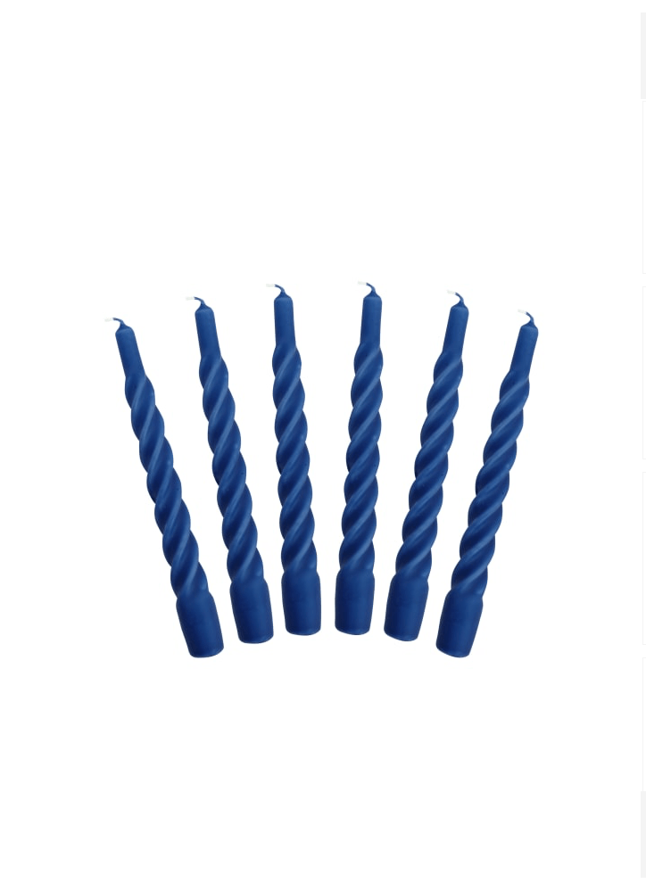 Kunstindustrien stearinlys Snurrelys - matt mørkeblå