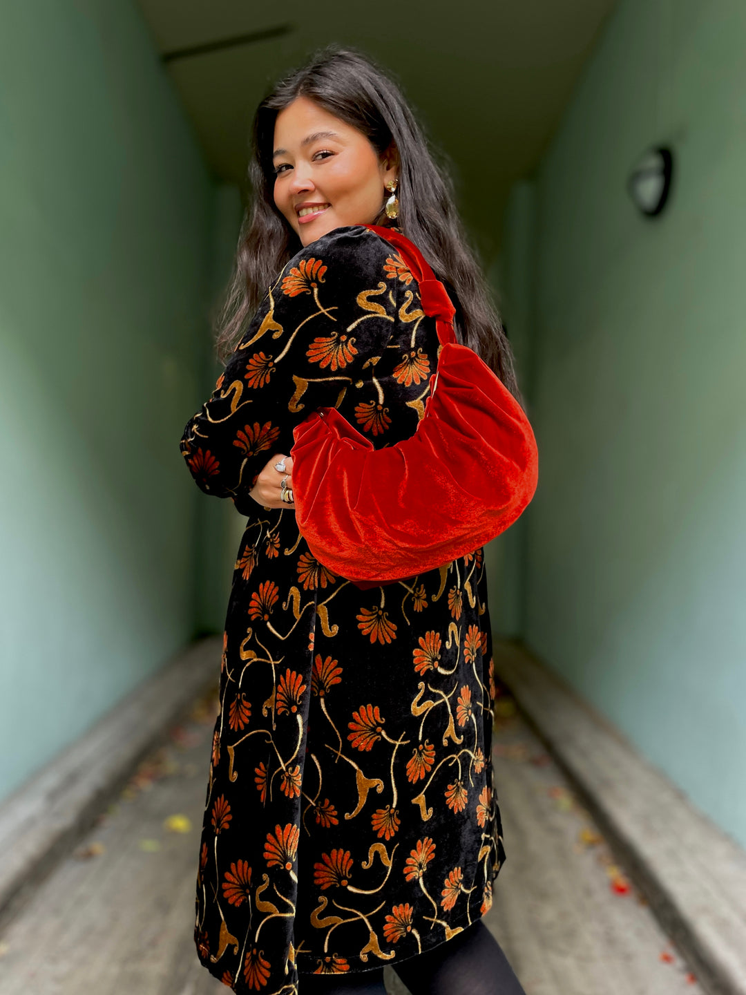 Veske av restestoff - burnt orange