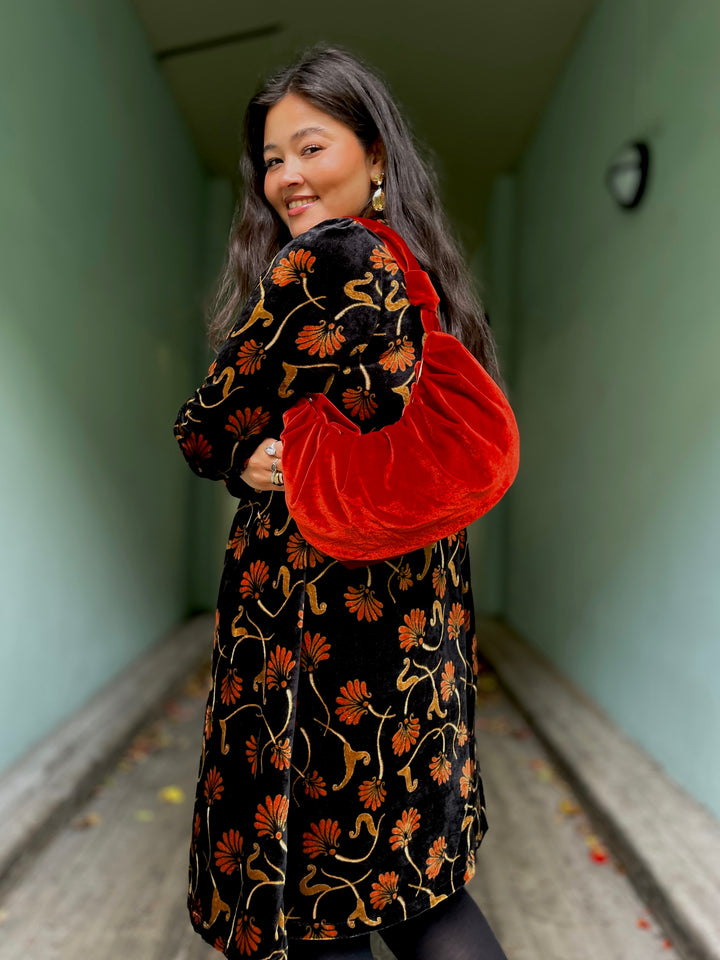 Veske av restestoff - burnt orange