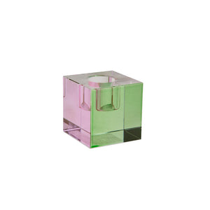 Miss Etoile Lysestake Lysestake i krystall cube - green and pink