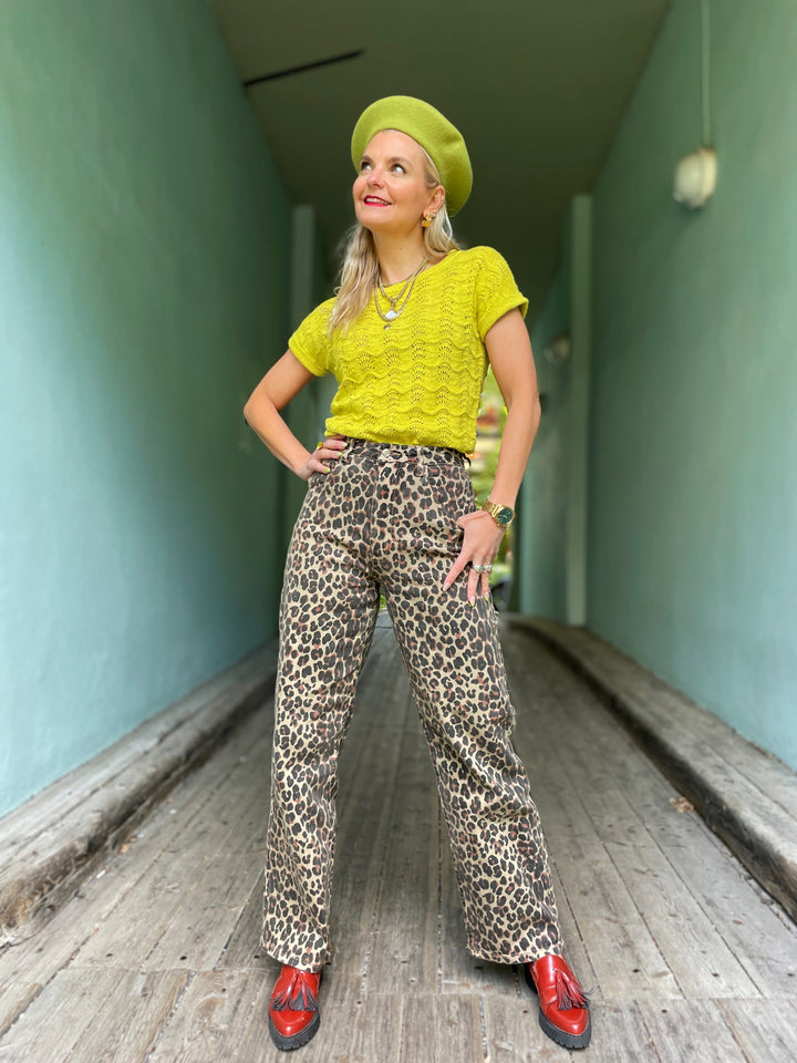 Never Fully Dressed bukser Leopard Lucia Scallop bukse