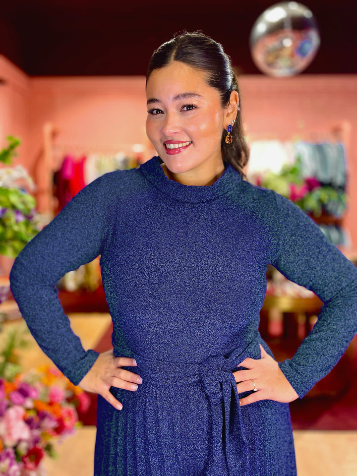 Bianca buksedress lurex - midnight blue