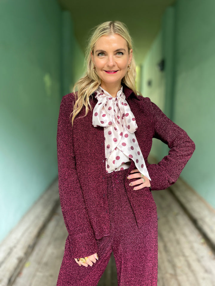 Ethel bluse - plomme prikker
