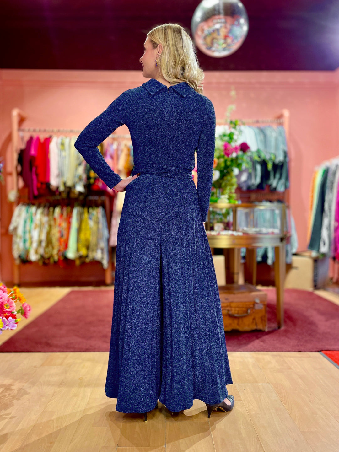 Bianca buksedress lurex - midnight blue