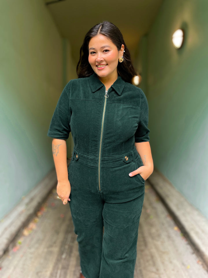 Garbo Corduroy buksedress - pine green