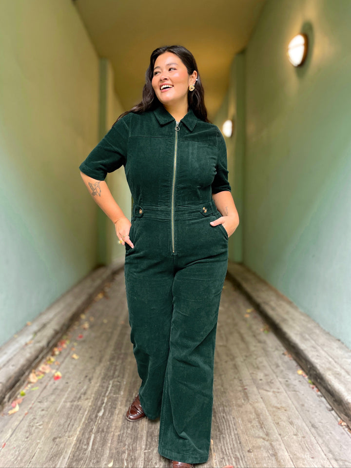 Garbo Corduroy buksedress - pine green