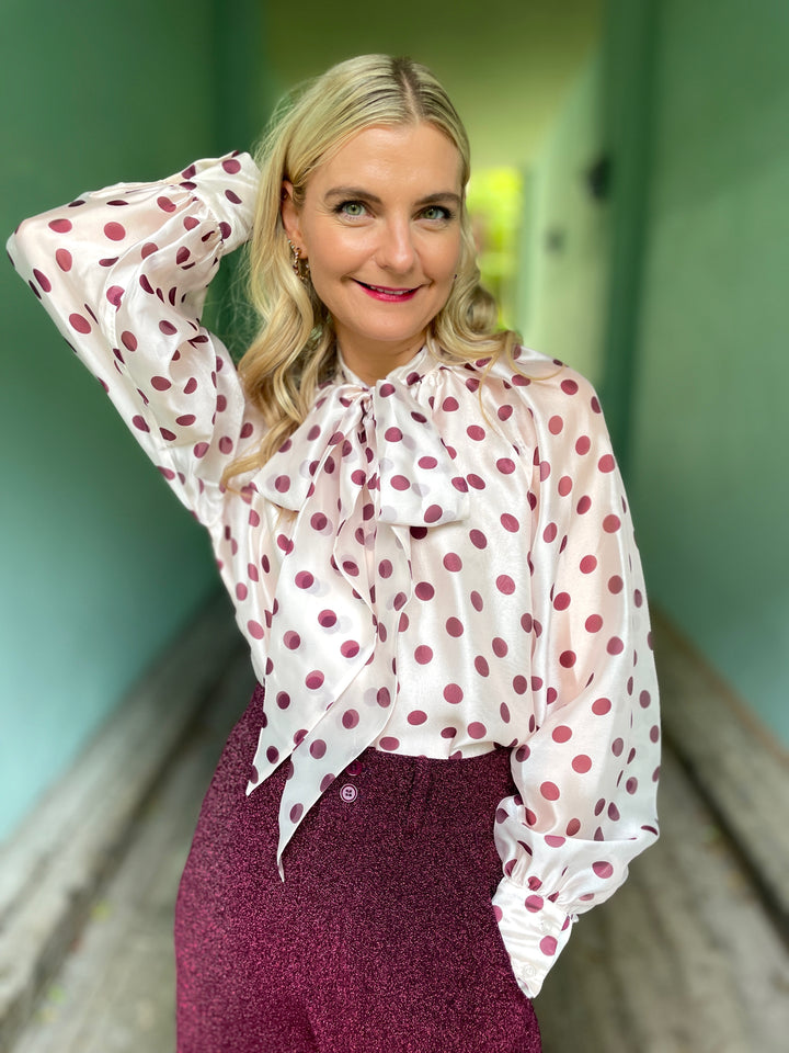 Ethel bluse - plomme prikker