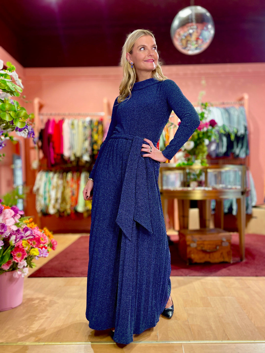 Bianca buksedress lurex - midnight blue