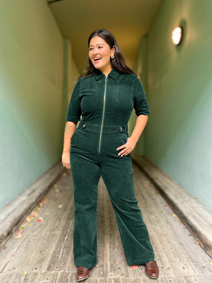 Garbo Corduroy buksedress - pine green
