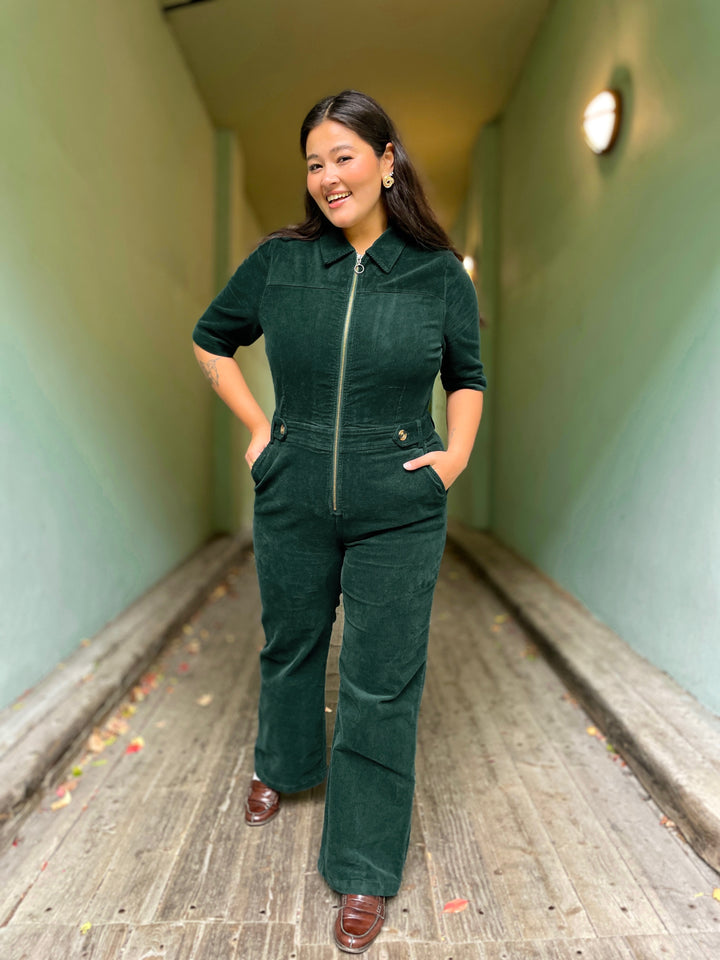 Garbo Corduroy buksedress - pine green