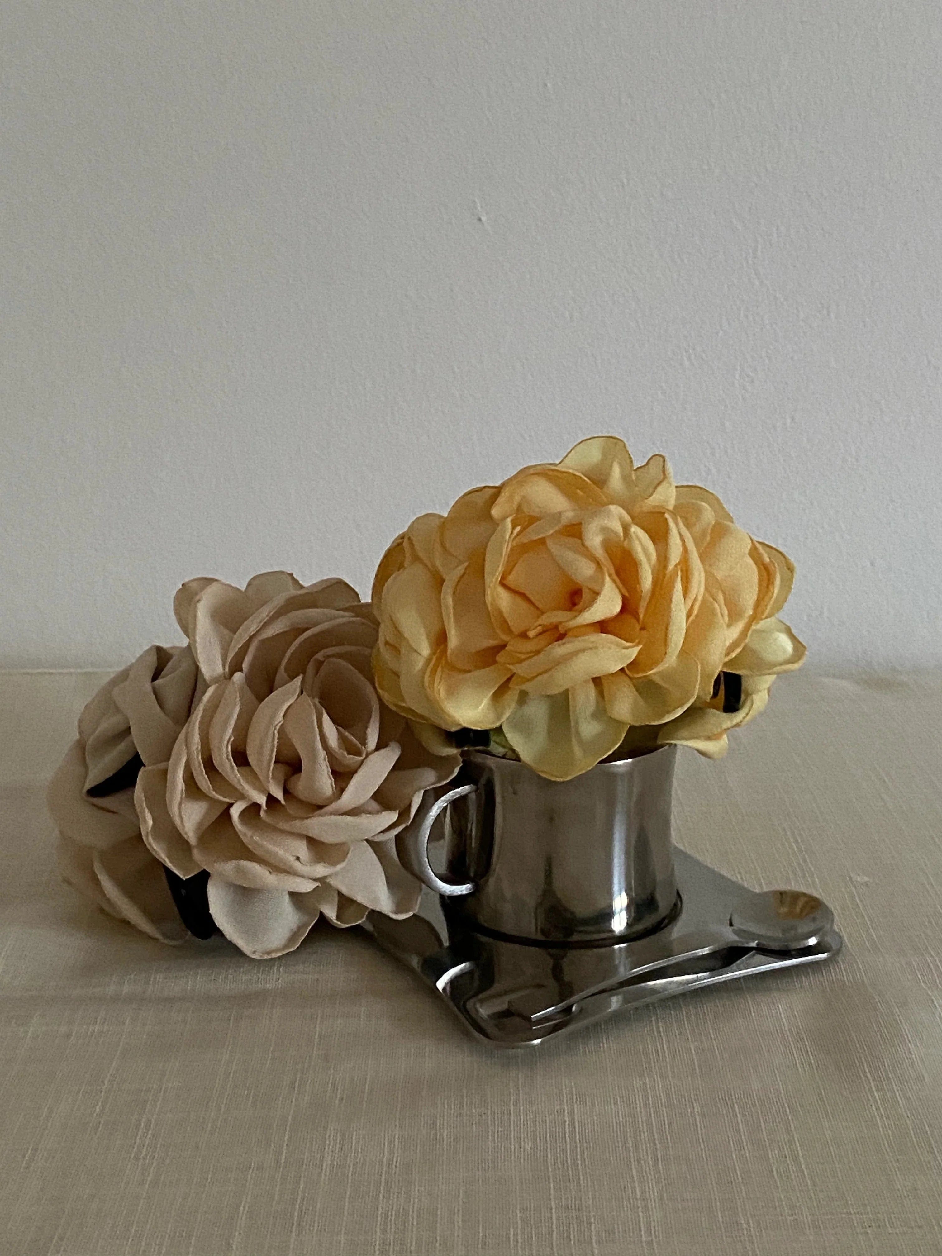 Pico hårpynt Hårklype Flower med blomst - ivory
