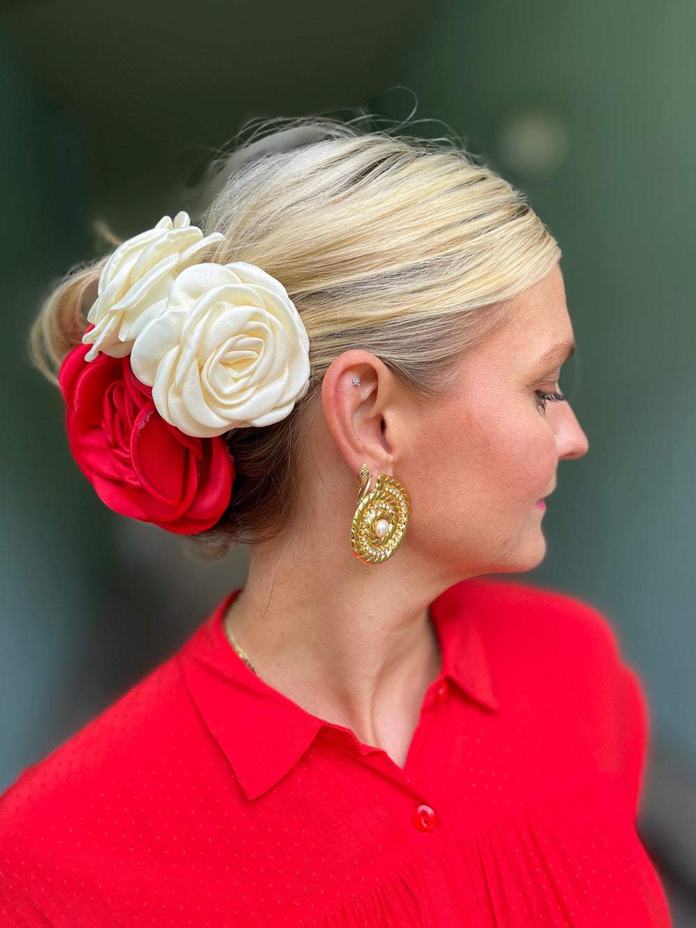 Pico hårpynt Hårklype liten Satin rose - ivory