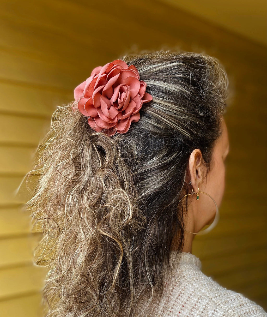 Pico hårpynt Hårklype Rose med blomst - blush