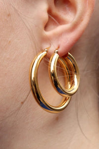 Pico øredobber Sleek hoops sølv - medium