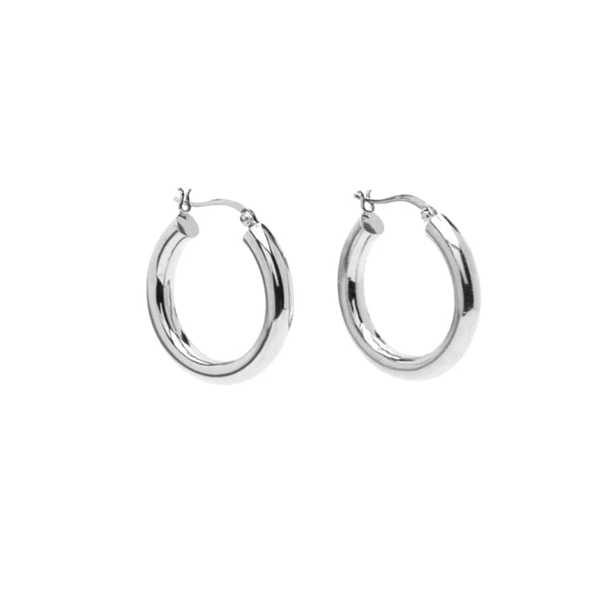Pico øredobber Sleek hoops sølv - medium