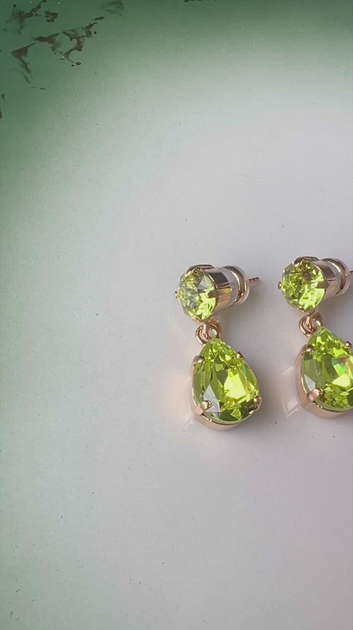Mini drop earrings - citrus green
