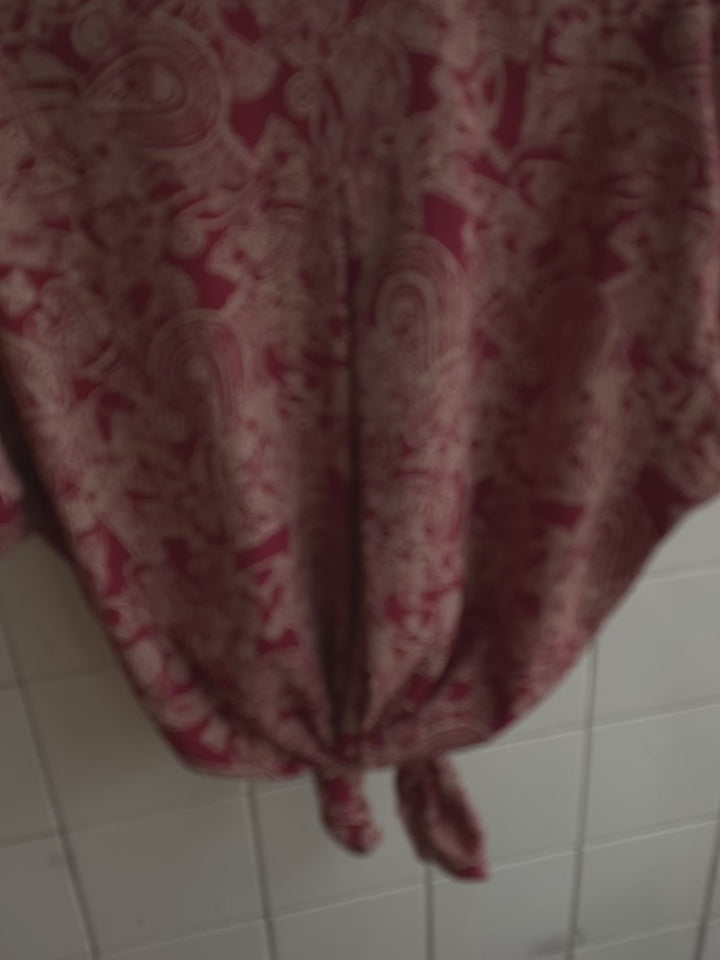 Vintagebluse - Dragemønster, str L