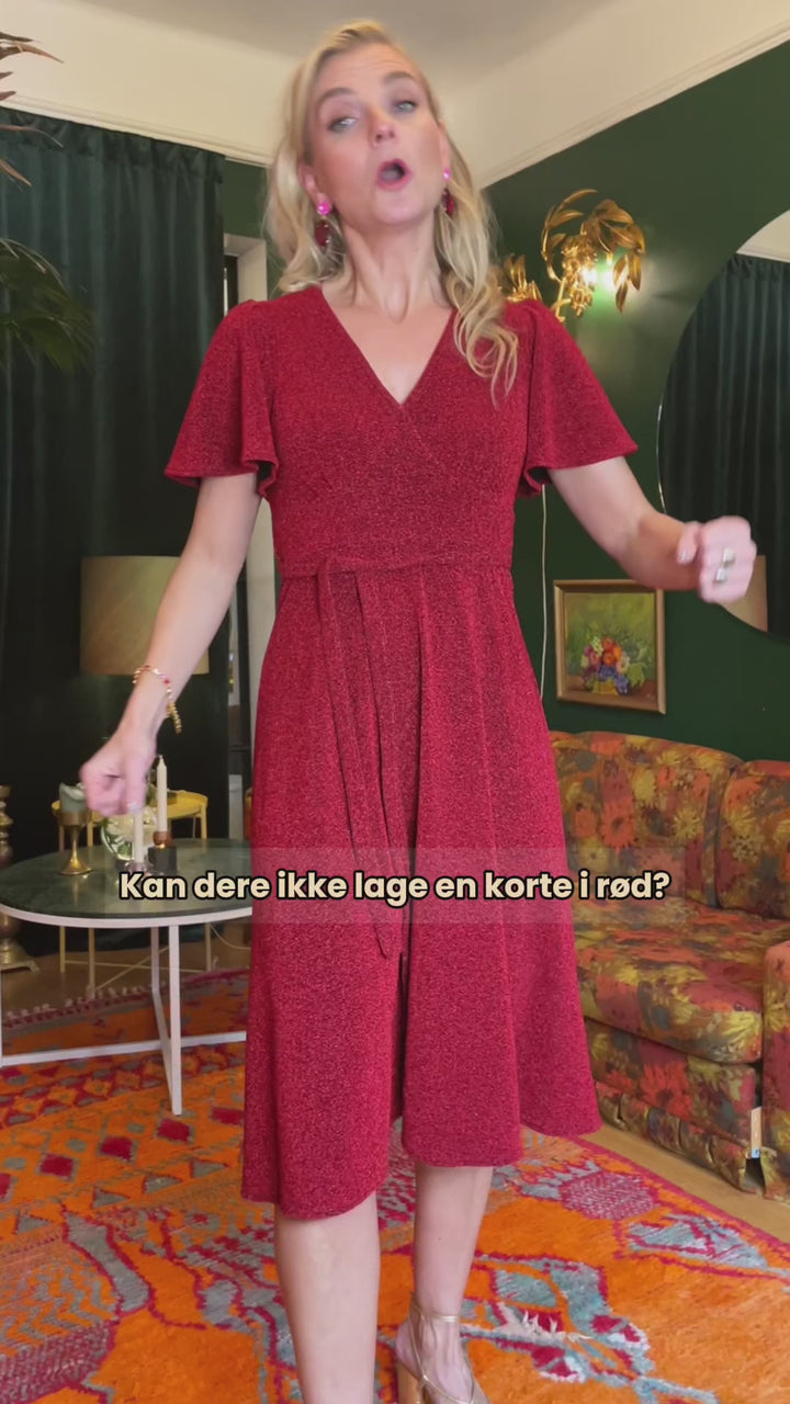 Diana Dress lurex - kort kjole - rød