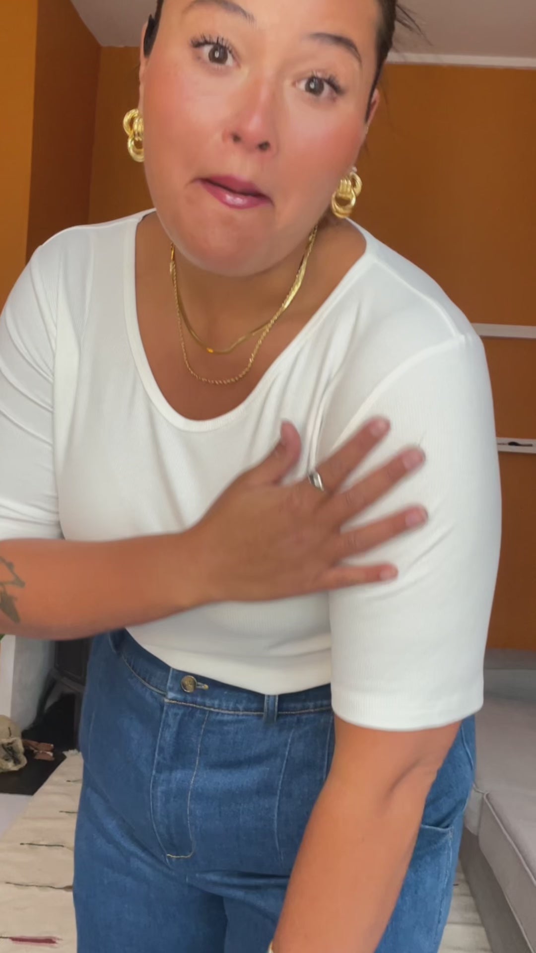 Rib topp - hvit