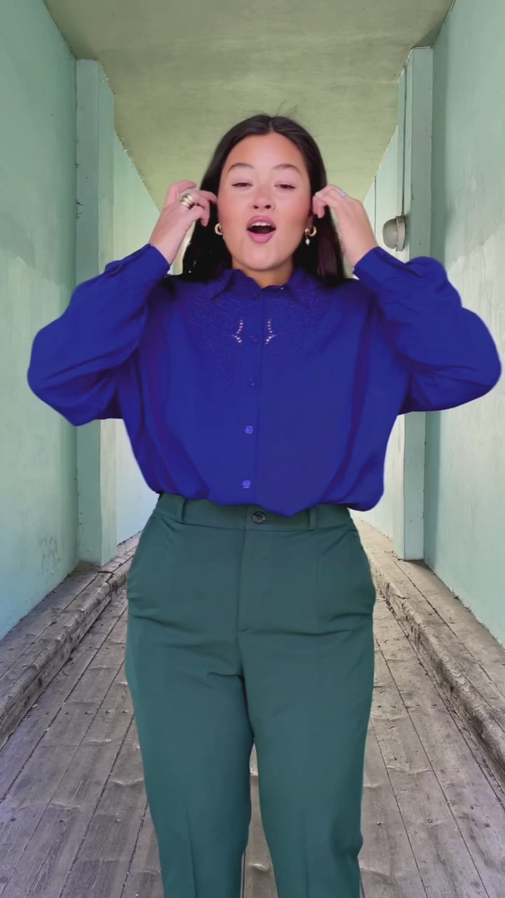 Fee Rhodes bluse - bluing