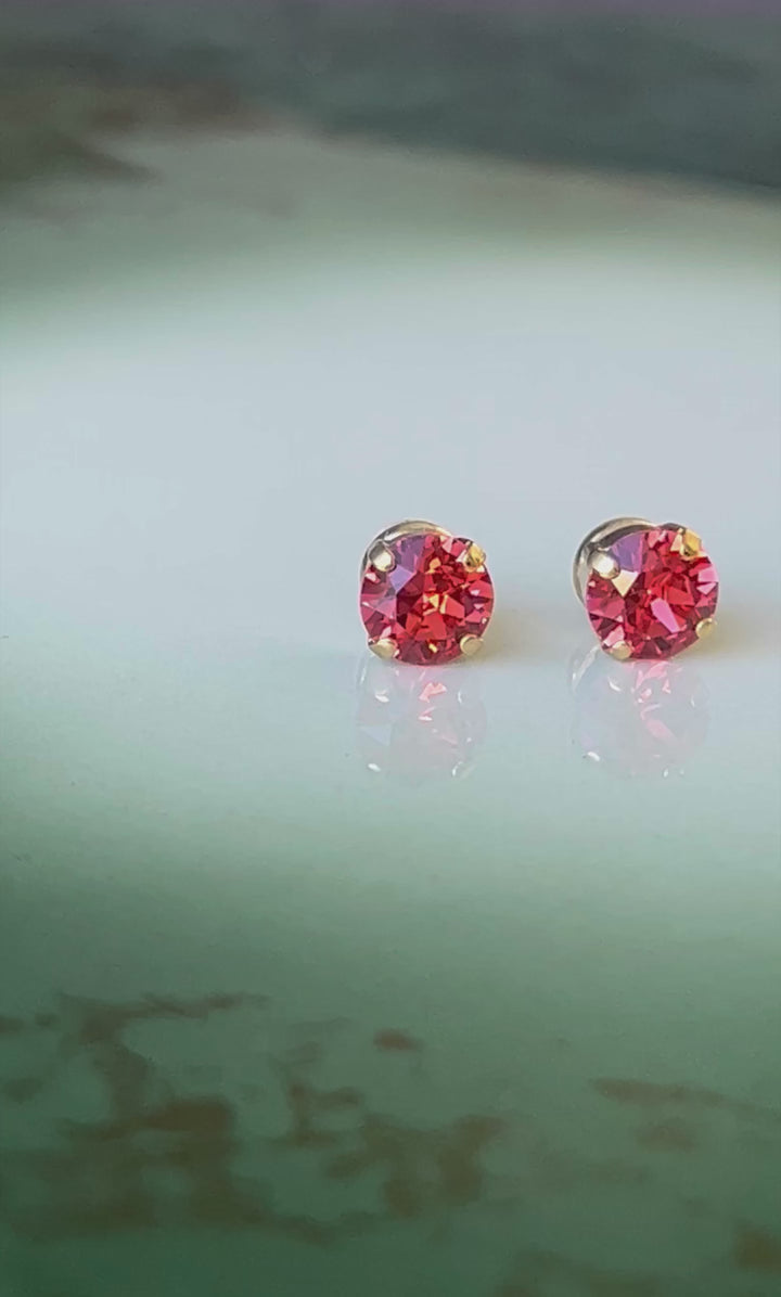 Classic stud earrings - padparadsha
