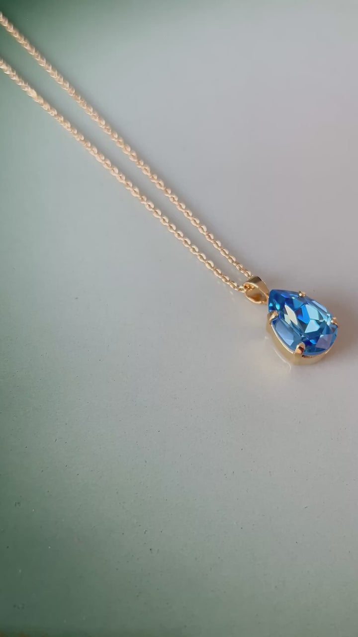 Mini drop necklace - ice blue