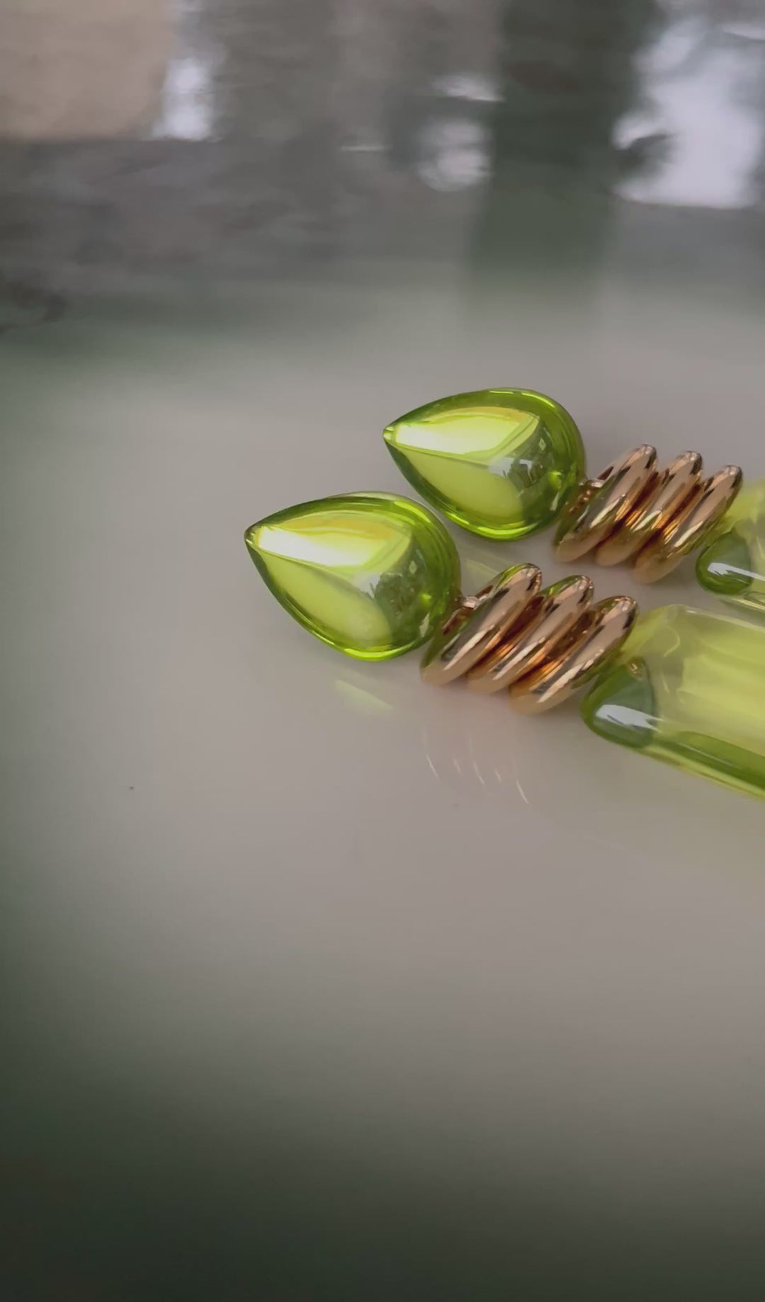 Øredobber BerNice - limegrønn