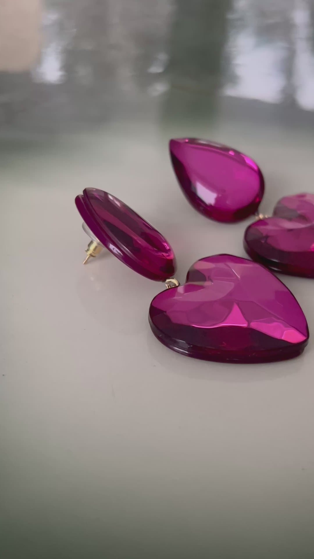 Øredobber BerNice - hjerte fuchsia