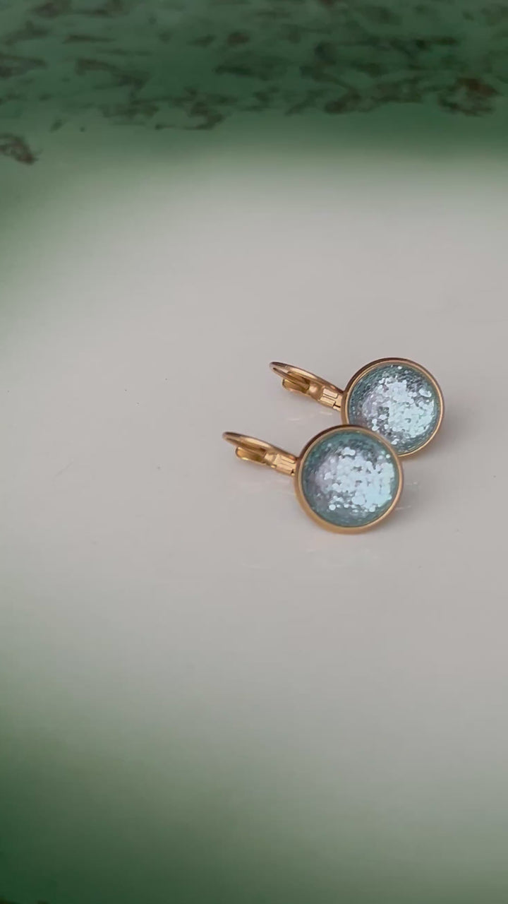 Øredobber dots - mare glitter