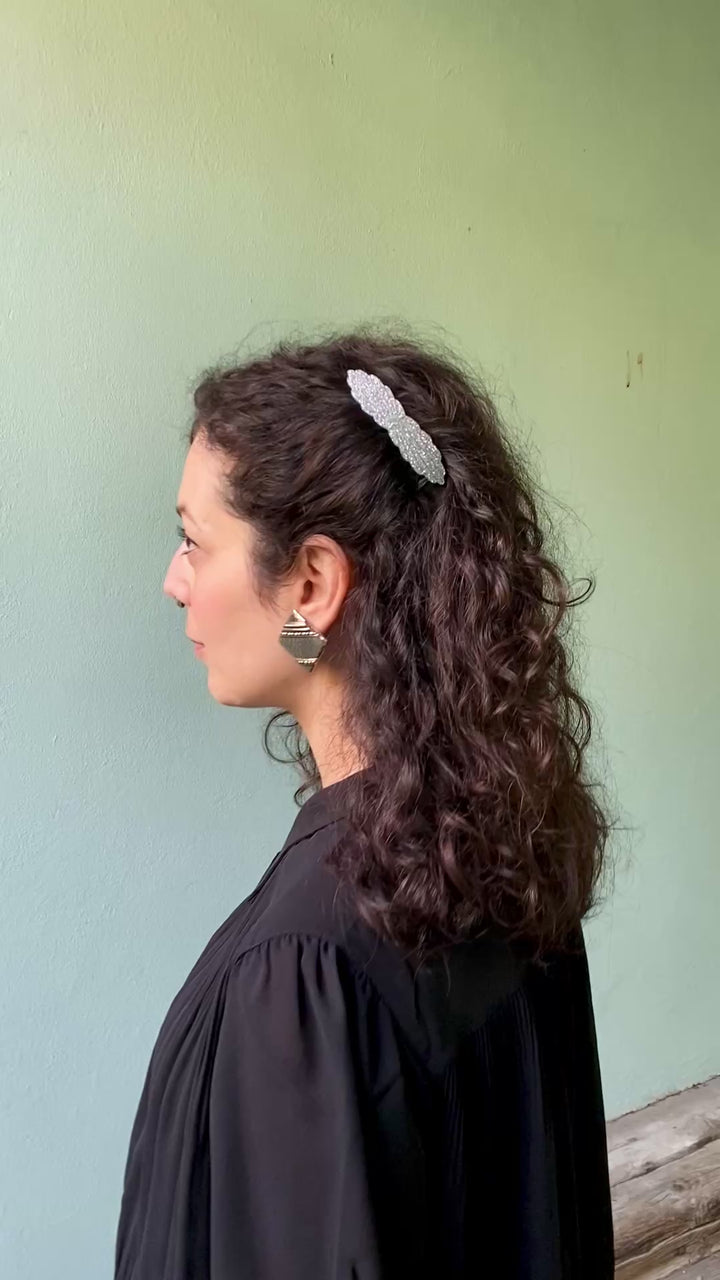 Hårkam Madeleine - silver glitter