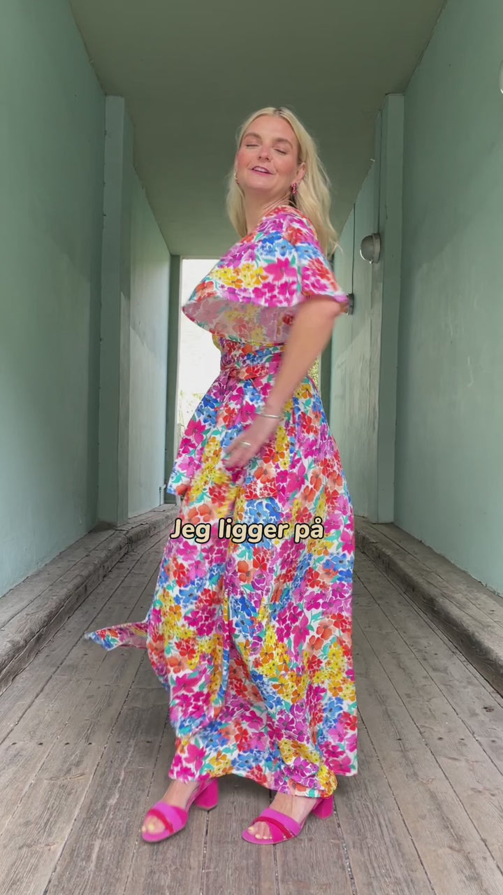 Monika dress - lang kjole - summer garden